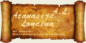 Atanasije Lončina vizit kartica
